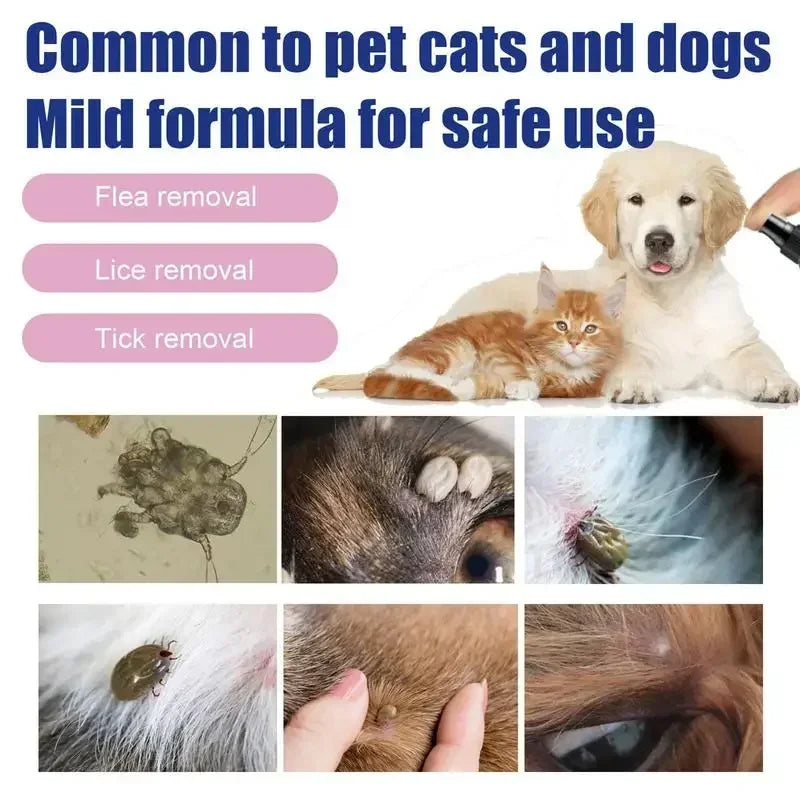Pet Flea Removing Spray for Cats and Dogs Skin Cleaning for Pets