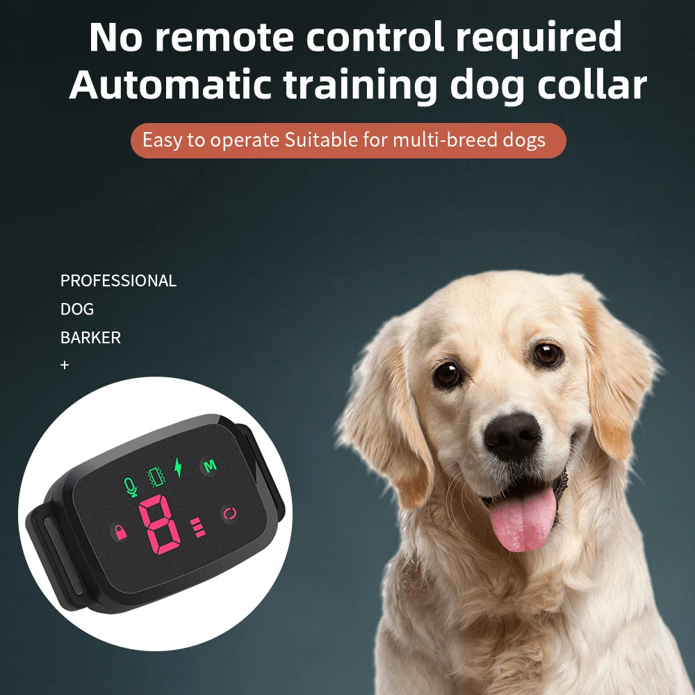 Smart Automatic Anti Barking Dog Collar HD Digital Display IP67