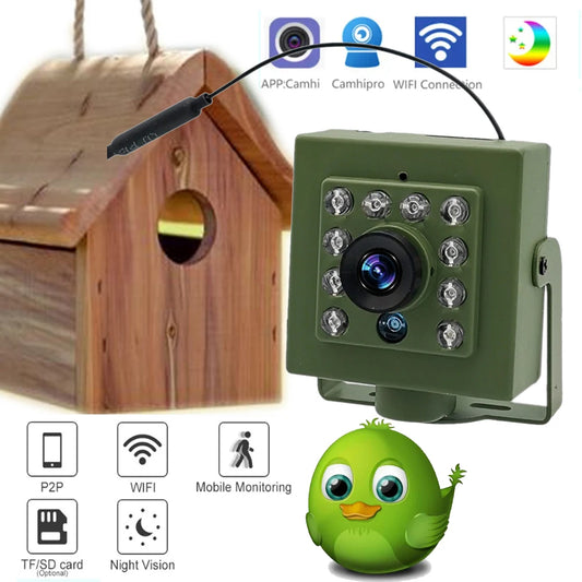 Green Wifi Bird Box Camera Audio 1920P 1080P IR CUT Night Vision RTSP