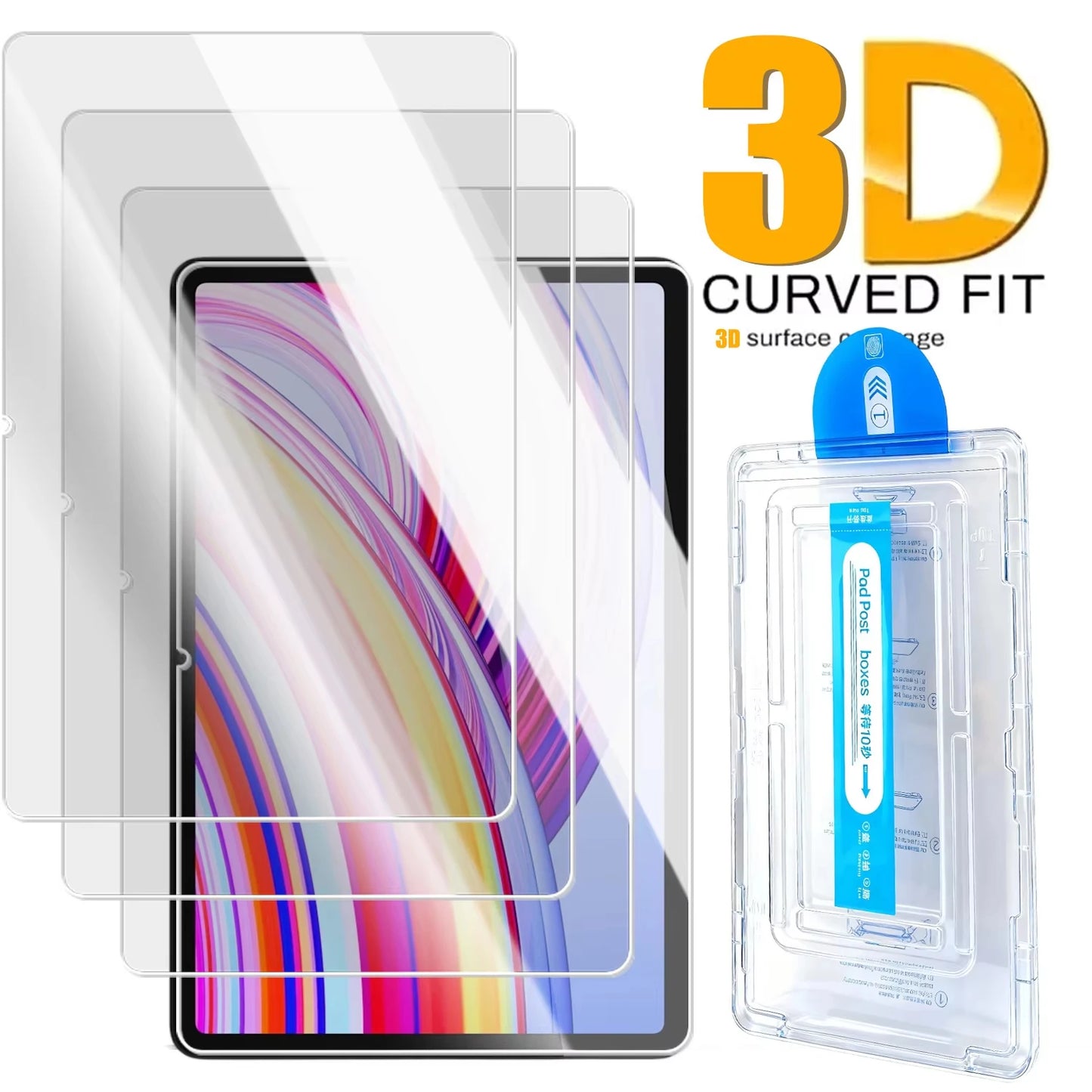 2pcs Easy to Install HD Tempered Glass Screen Protector For iPad Pro