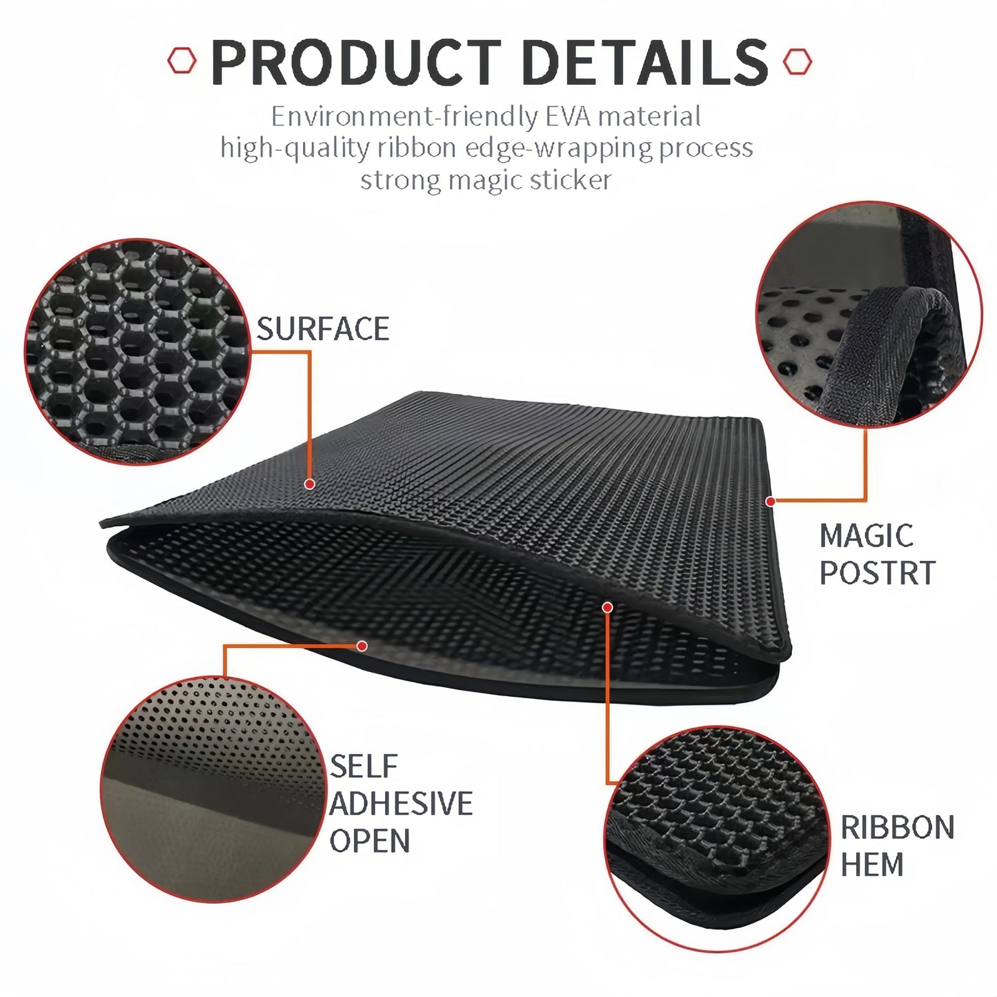 Large size Cat Litter Mat Eva Double Layer Waterproof Cat Litter Mat