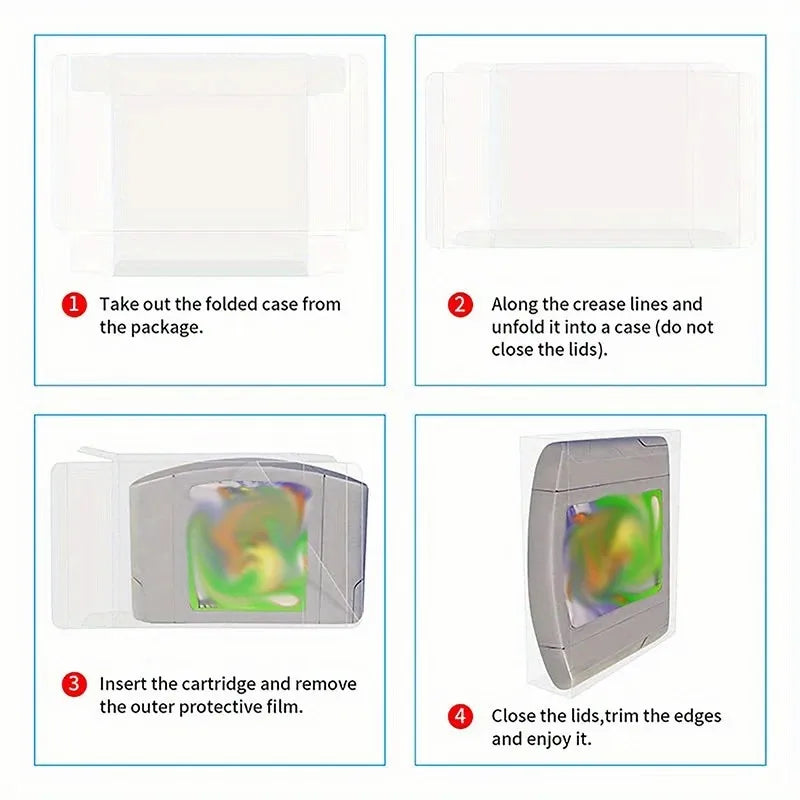 For N64 gaming cartridge case - ultra-thin 0.3mm PET protective case,