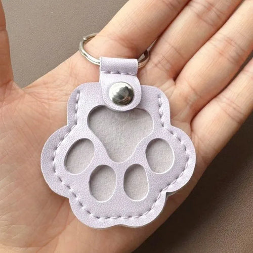 Memorial Leather Pet Hair Storage Bag Cat Paw Keychain Multifunctional