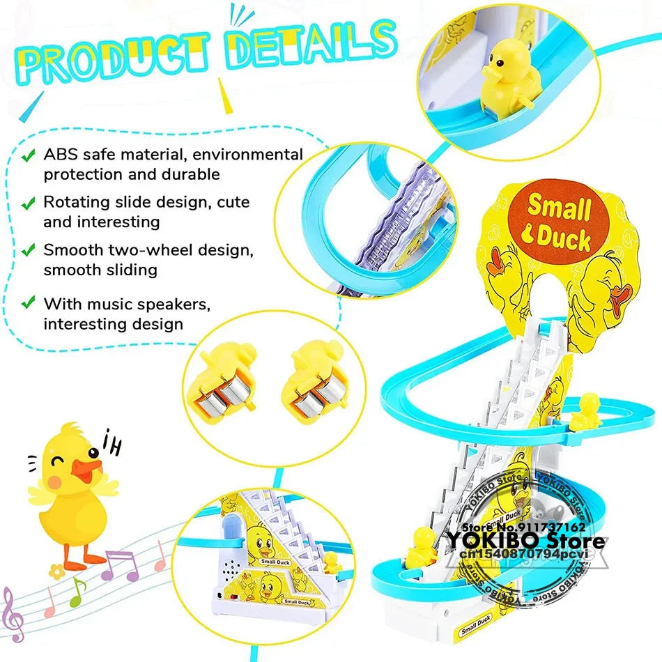 Baby Toys Electric Duck Track Slide Toys Boys Girls Electric Climbing