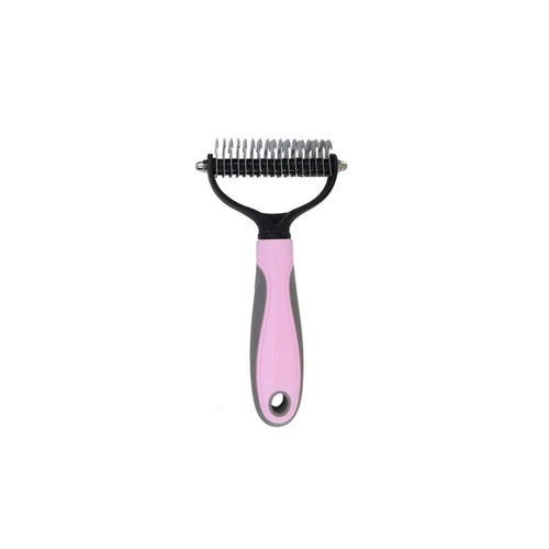 Pet Deshedding Brush Two Sided Pet Grooming Comb Stainless Steel