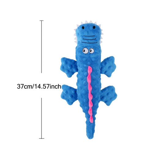 Soft Plush Pet Dog Squeaky Chew Toys Stuffed Crocodile for Small Large