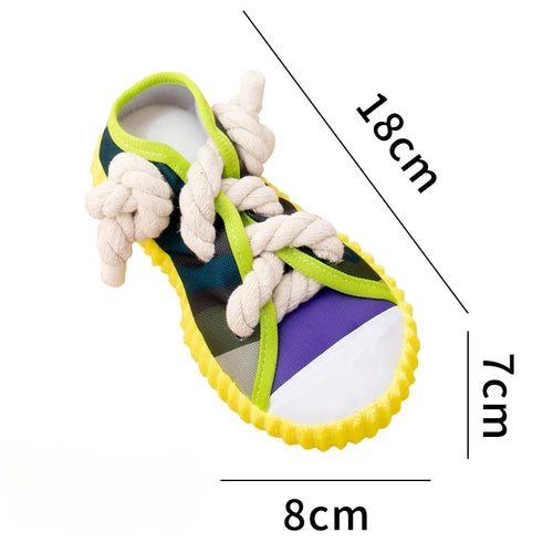 Dog Squeak Toy Teeth Grinding Bite Resistant Slippers Shape Puppy Chew