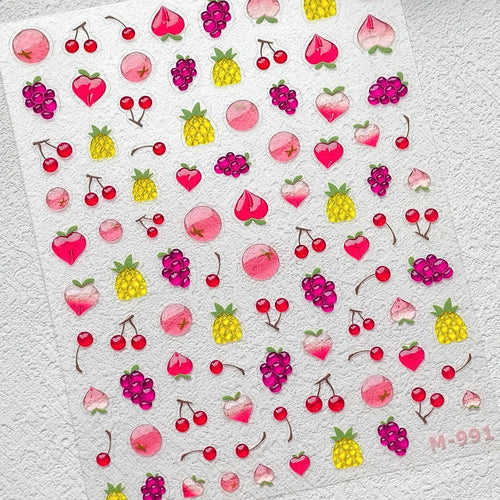 1 pc 5D Chinese style camellia nail sticker Vernal Equinox peach