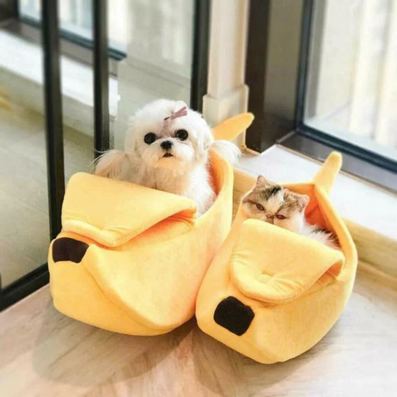 Banana Cat Bed House Funny Cute Cozy Cat Mat Beds Warm Durable