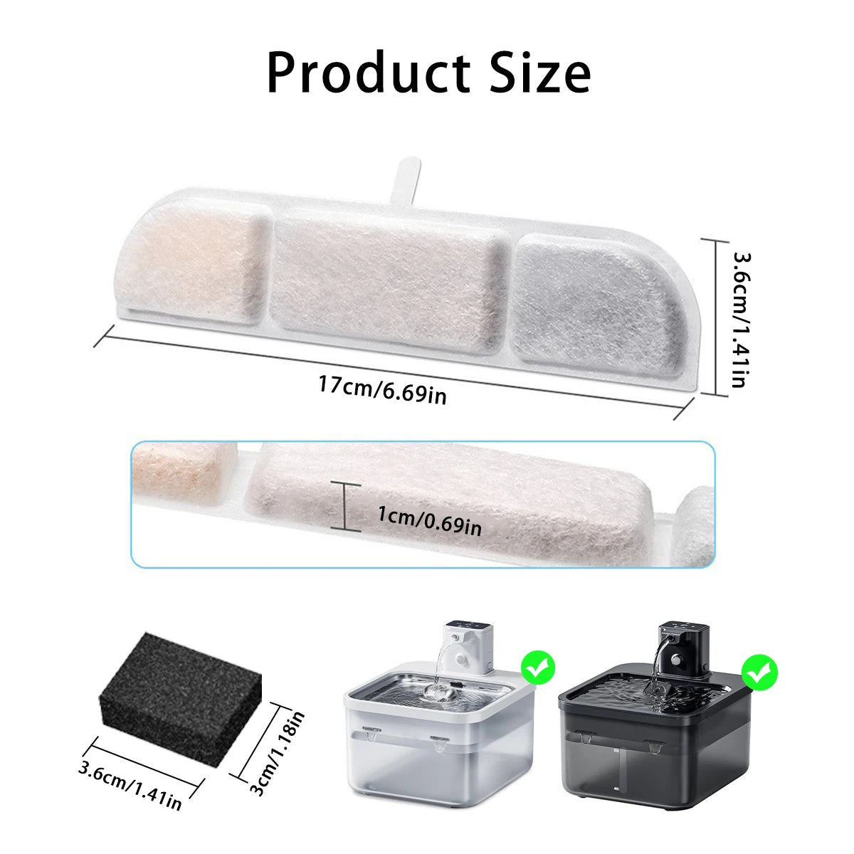 6/8/12/14/16PCS Activated Carbon Replacement Filters For Pet Automatic