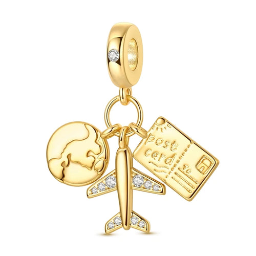 Hot 925 Sterling Silver Gold Charm Bead Pendant Cat Dog Pet Animal