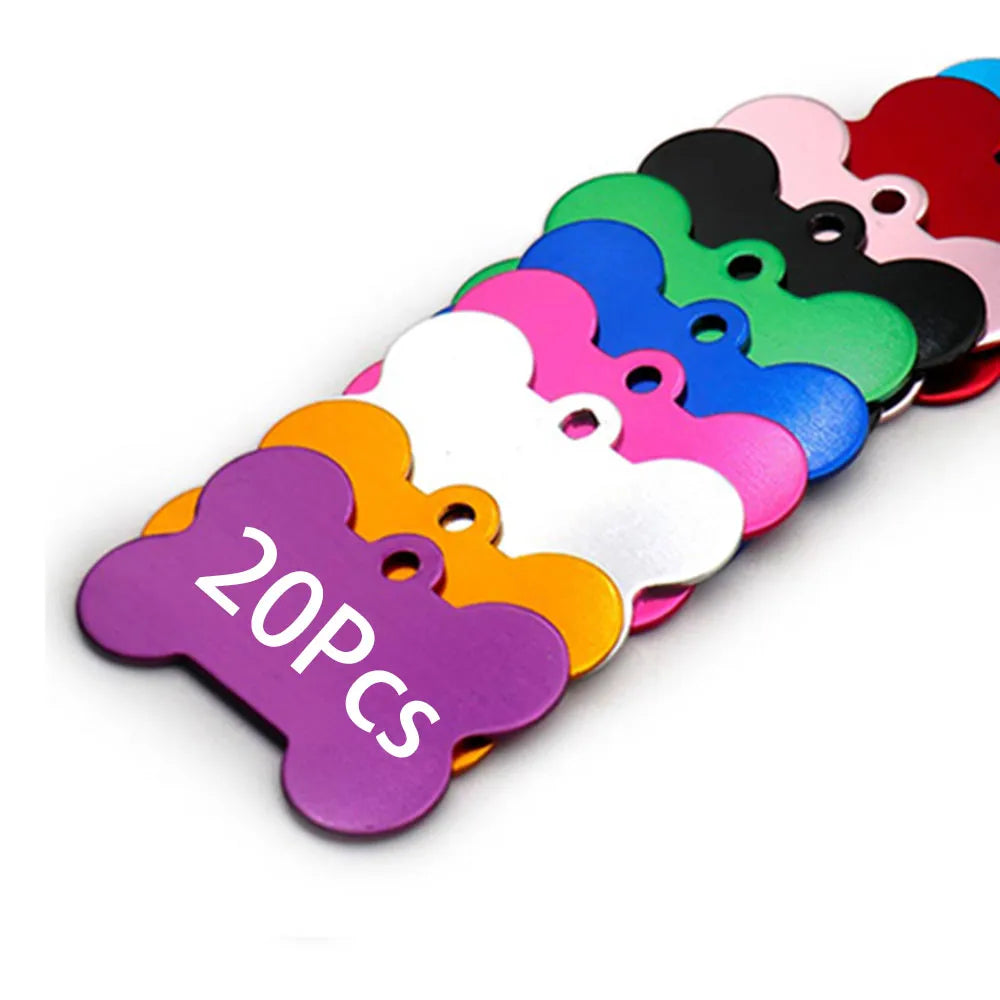 Wholesale 20Pcs Classic Bone Dog ID Tag Pet Tags Custom Anti-Lost