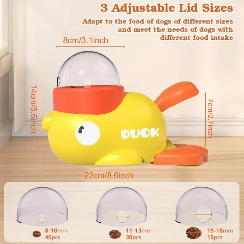 Pet Treat Dispenser-Interactive Dog Toys, Anti Gulping Duck Slow