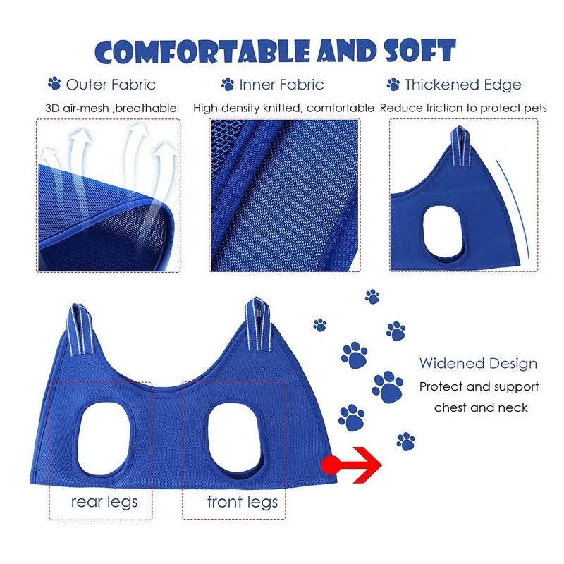 Dog Cat Grooming Hammock Fixed Bath Bag for Nail Cutting Anti Scratch