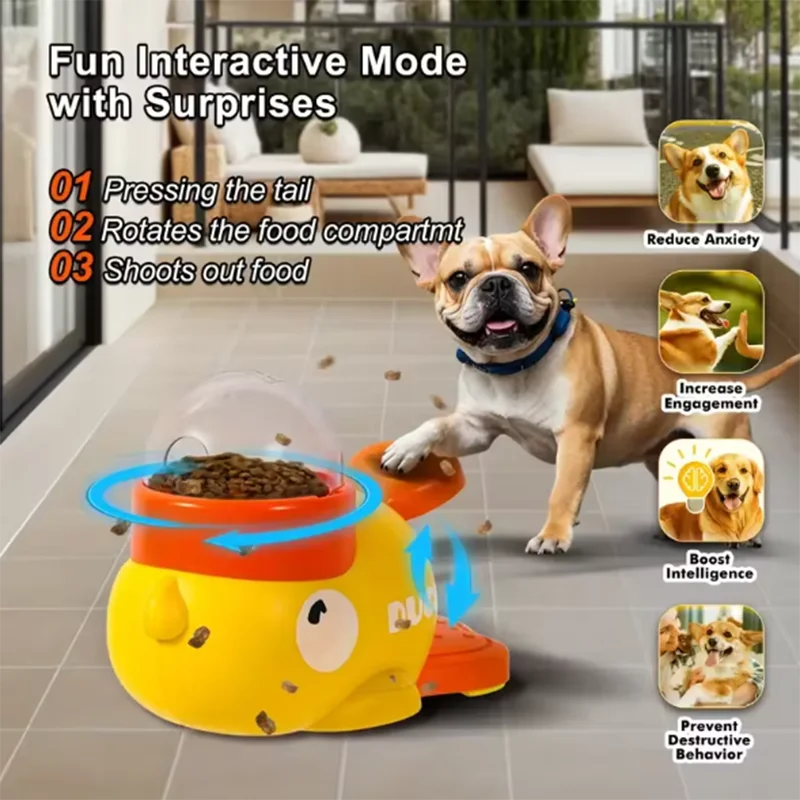 Little yellow duck pet leaking device pet interactive toys educational