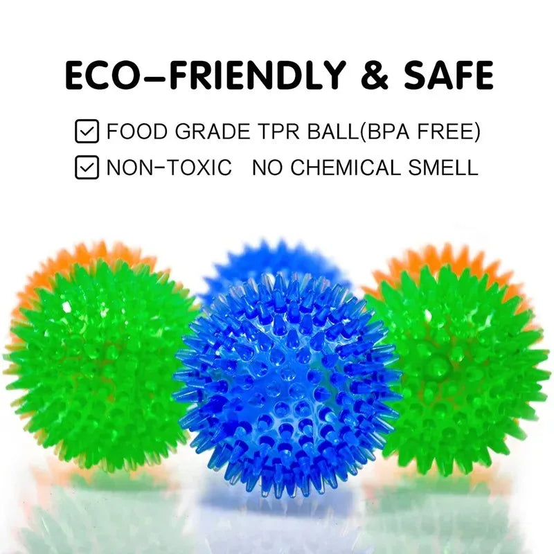 Pet Dog Toys Cat Puppy Sounding Toy Polka Squeaky Tooth Cleaning Ball