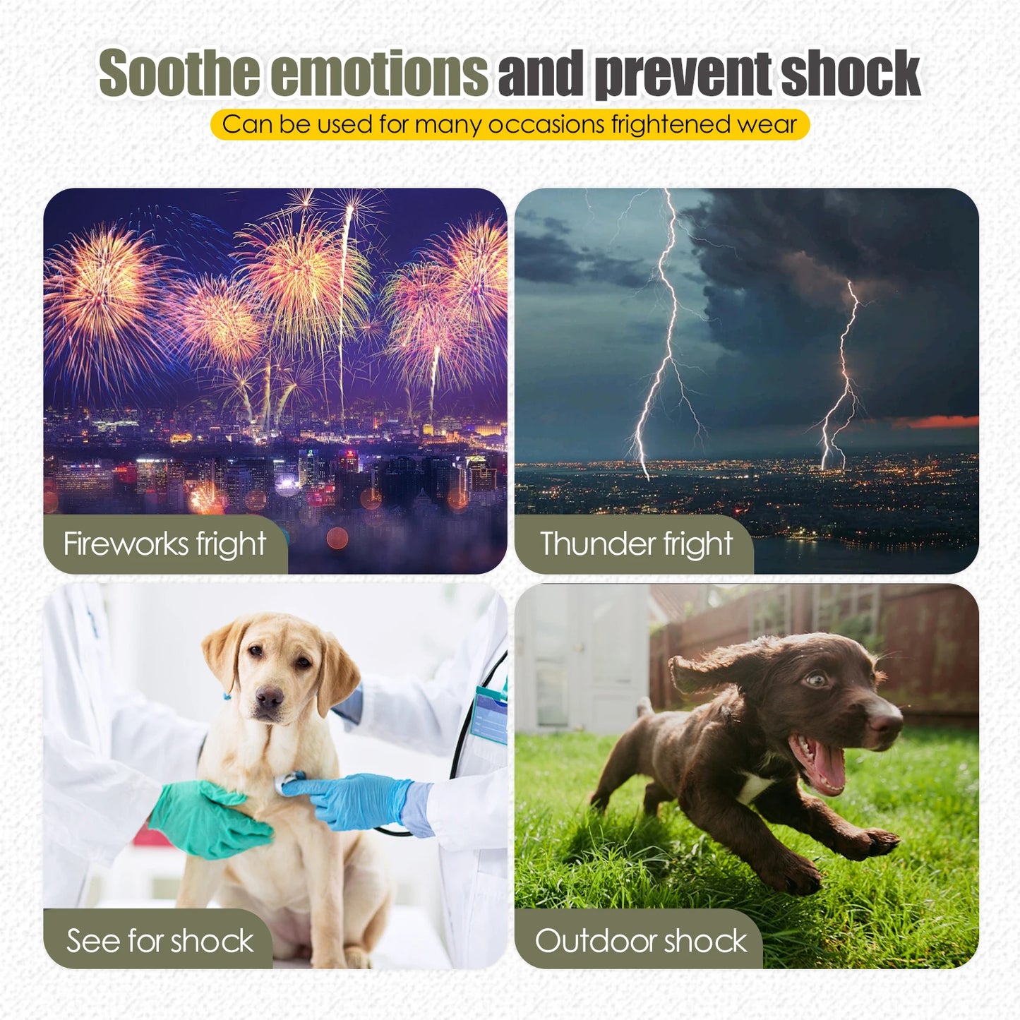 Dog Anxiety Vest and Coat-Keep Pet Calm, Dog Jacket for Thunder,