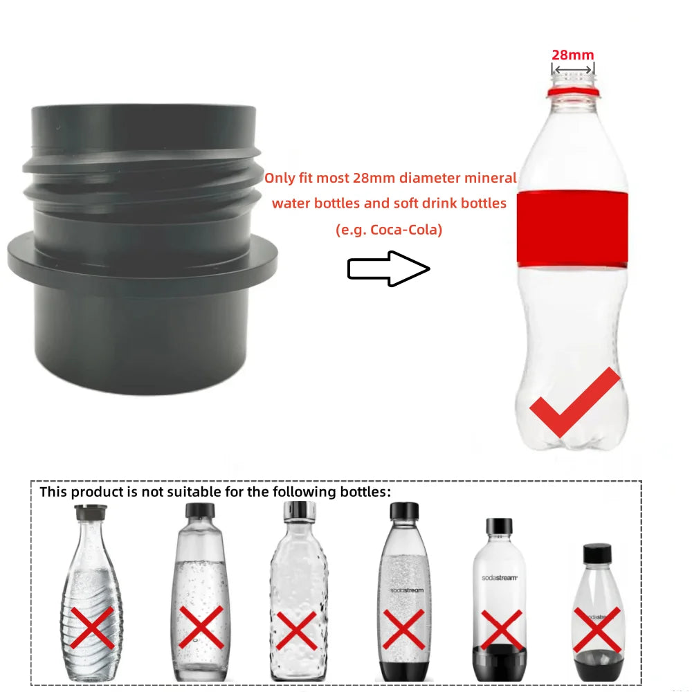 Bottle Adapter for 28 Gauge PET Bubble Bottle Compatible with