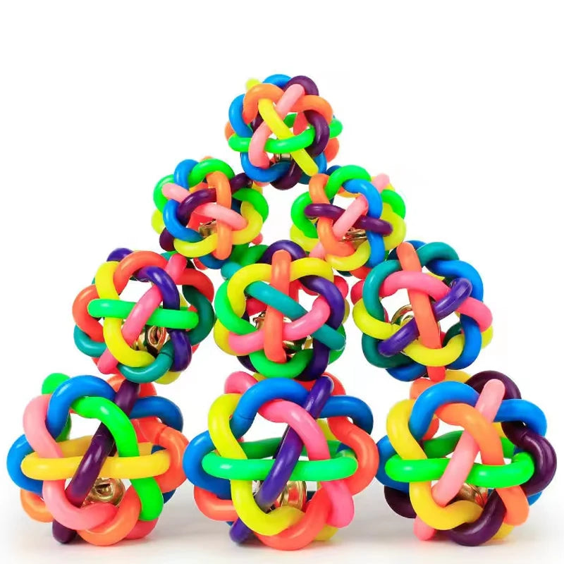 Colorful Bell Woven Toy Popular Dog Bite Resistant Rubber Pet Chewing