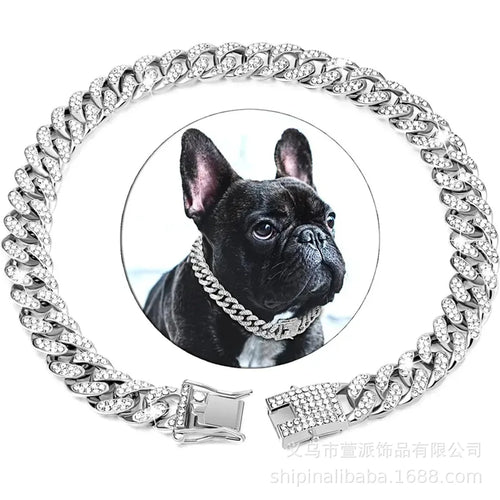 New Style Pet Collar Necklace Cat Dog Full Diamond Cuban Chains Dog