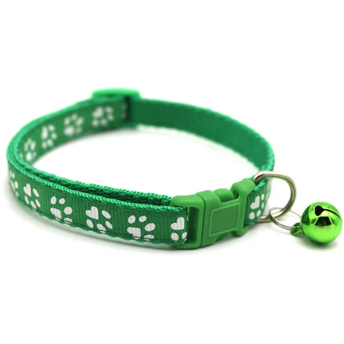 Heart Charm and Bell Cat Collar Safety Elastic Adjustable with Soft