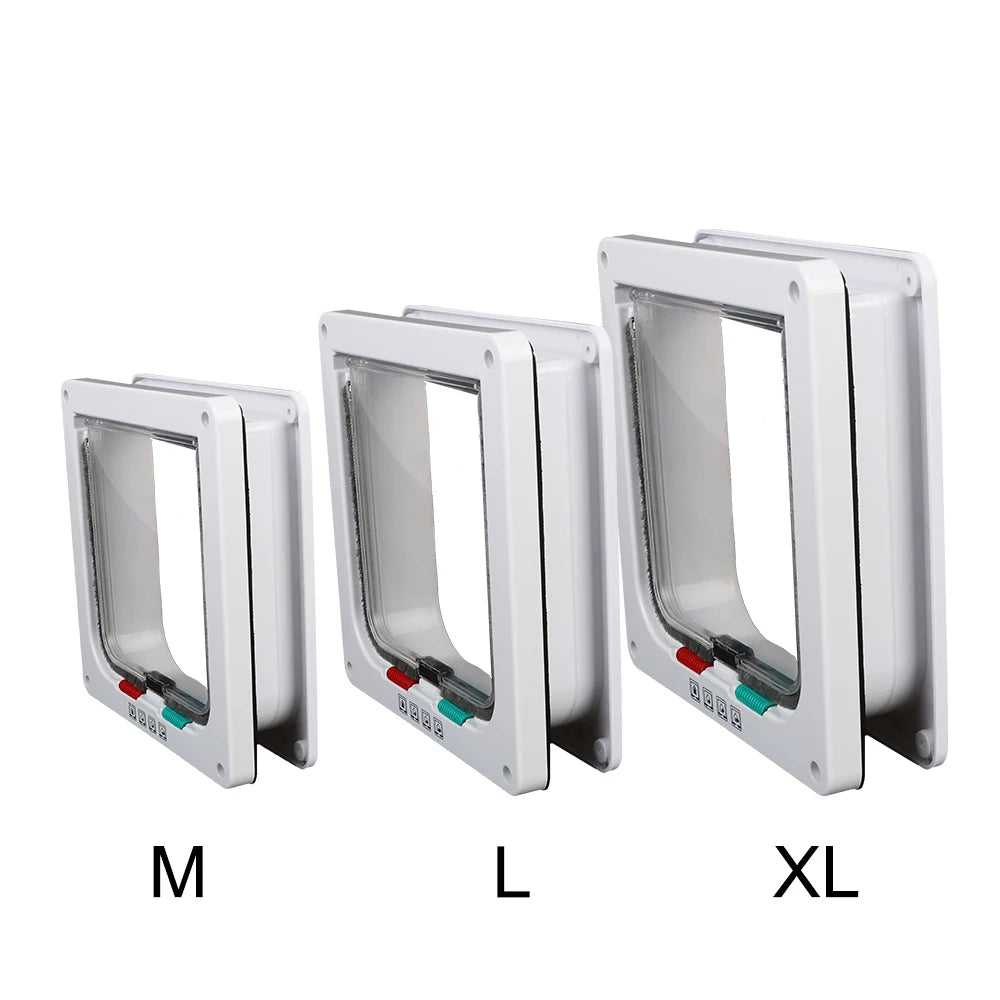 For Dog Cat Kitten ABS Plastic Dog Cat Flap Door With 4 Way Lock