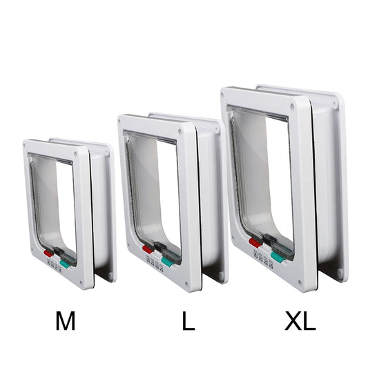 For Dog Cat Kitten ABS Plastic Dog Cat Flap Door With 4 Way Lock