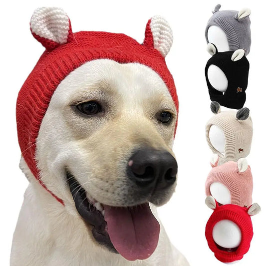 New Quiet Dog Ear Muffs Noise Protection Pet Ears Covers Knitted Hat