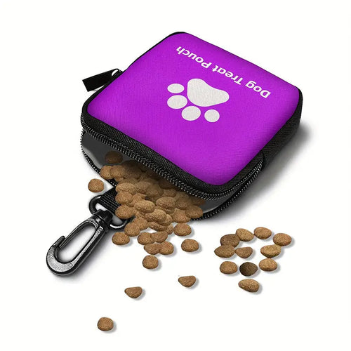 Pet Dog Food Storage Bag For Going Out Dog Paw Printed Synthetic