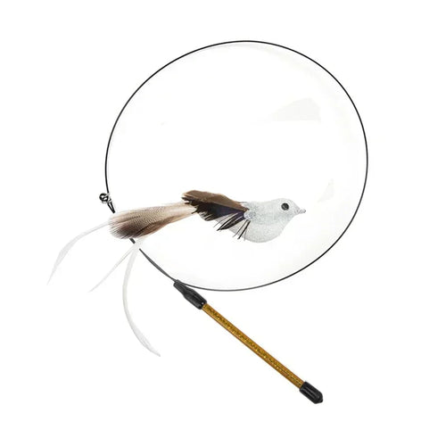 Simulation Bird Cat Toys Funny Interactive Peacock with Bell Cat Stick