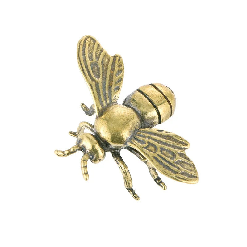 Solid Brass Insect Honeybee Figurines Miniatures Tea Pet Funny Beetle