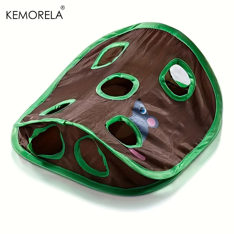 KEMORELA Cute Pet Cat Interactive Hide Seek Game 9 Holes Tunnel Mouse