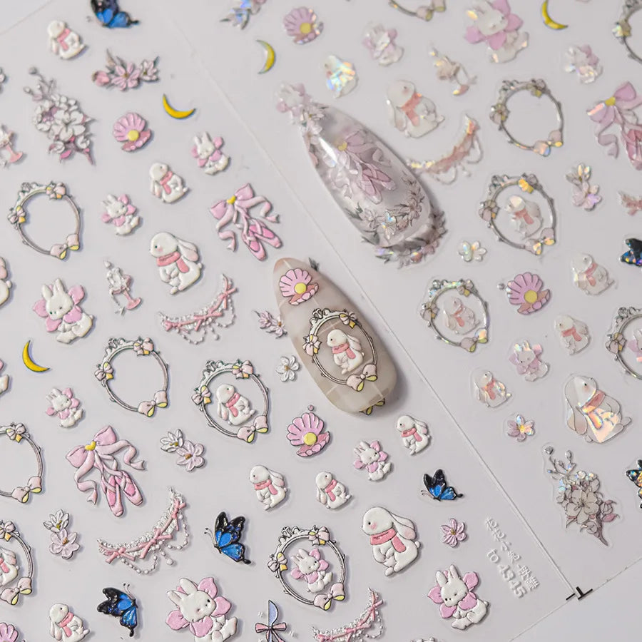 5D embossed nail art sticker high quality Christmas series nail