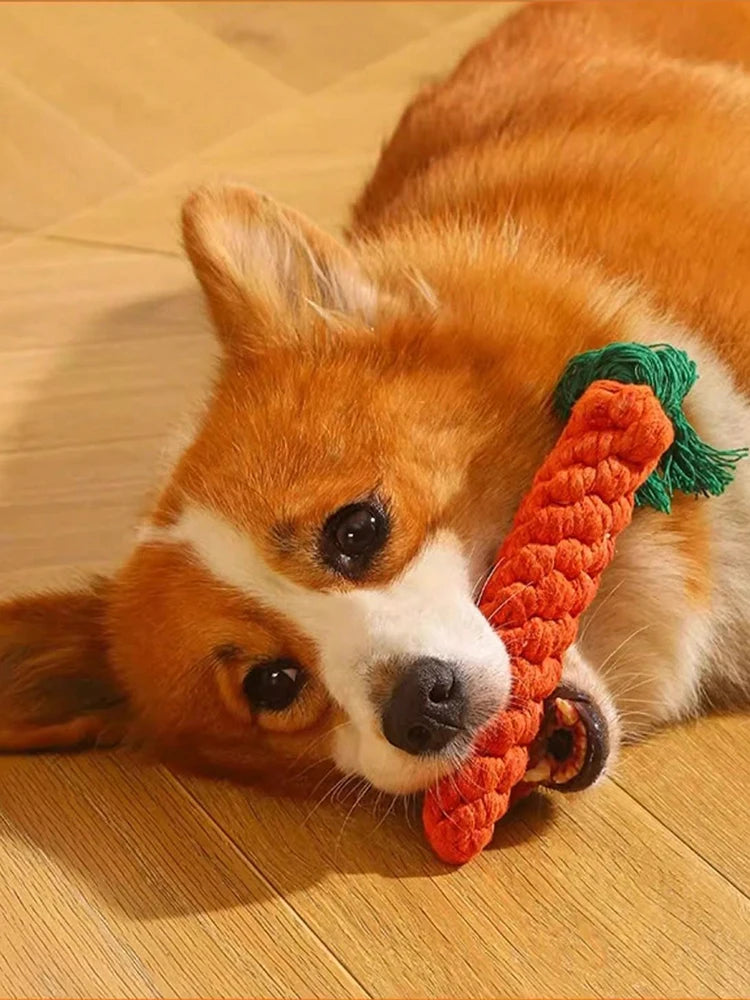 1pc rope knot grinding teeth resistant hand-woven animal cotton rope