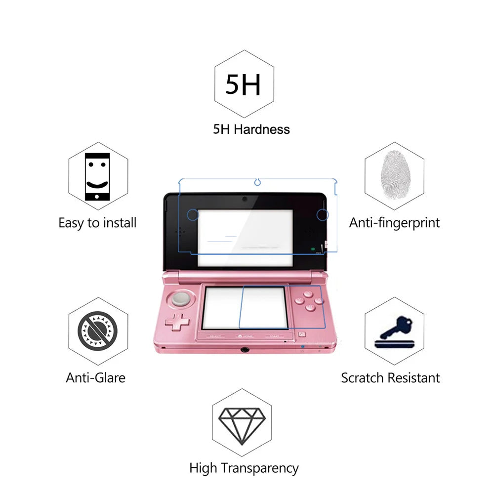 2PCS Explosion-proof Screen Protector For Nintendo 3DS HD Clear PET