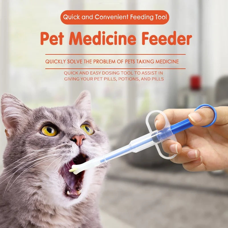 Pet Medicine Feeder Cat Tablet Syringe Feeder Soft Tip Dual Purpose