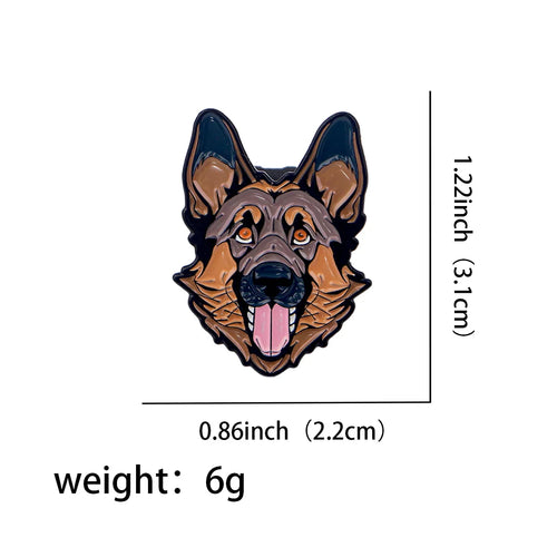 Cute Family Pet Dog Enamel Pins German Shepherd Husky French Bulldog