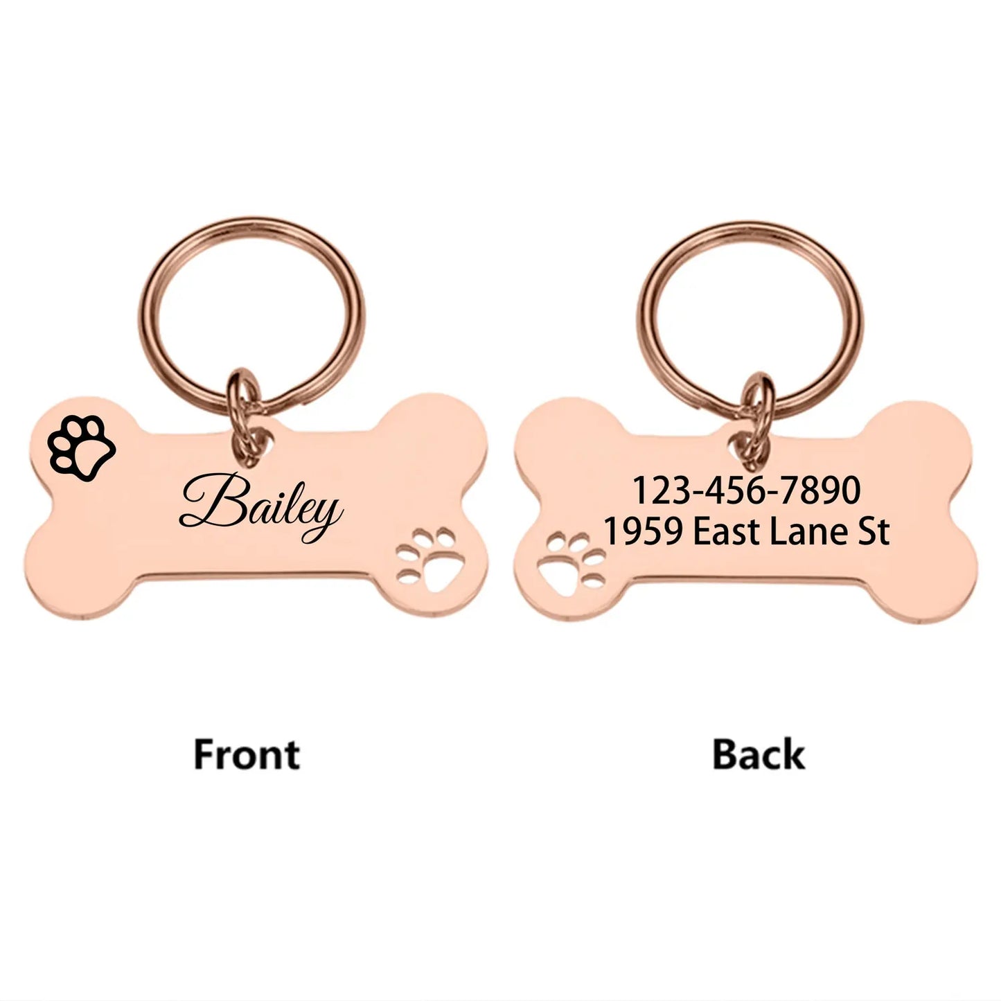 1 pc abstract dog footprint Custom Name and text Personalized Dog Tags