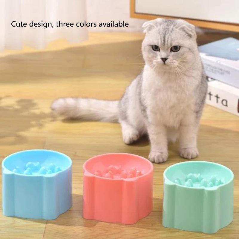 Cat slow food bowl small cat and dog anti-choking bowl neck protection