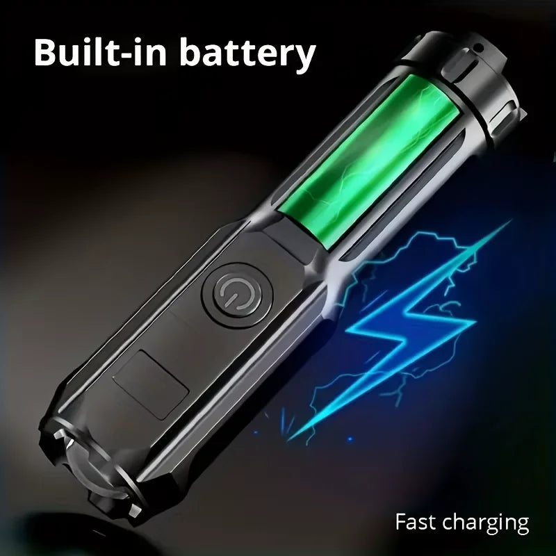 Portable UV Flashlight UV395NM Zoomable ABS Torch 3 Modes Camping