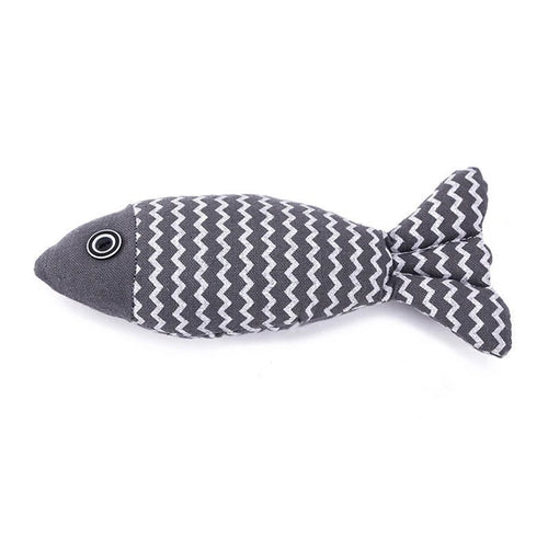 Cat toy self high boredom resistant bite clean teeth linen fish