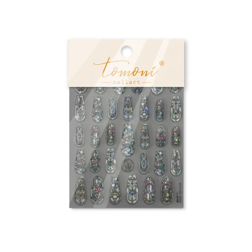 1piece 5D glass fragment nail sticker high quality stained glass