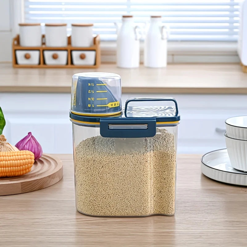 Pet Food Storage Container with Measuring Cup Handle Airtight