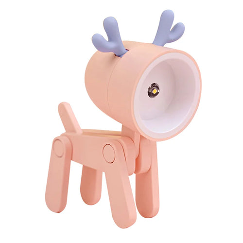 Mini Led Night Lights Folding Desk Lamp Cartoon Cute Pet Dog Deer
