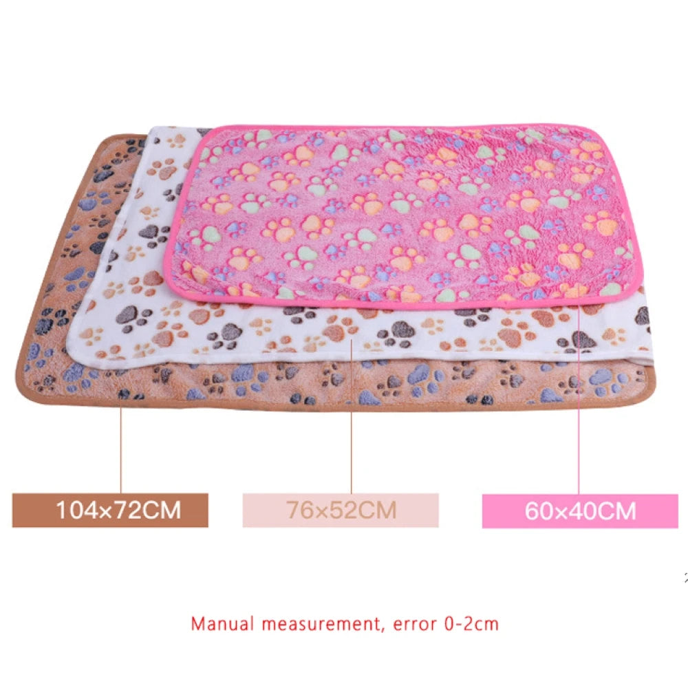 Soft Fluffy High Quality multicolor Pet Blanket Cute Dog Paw Print
