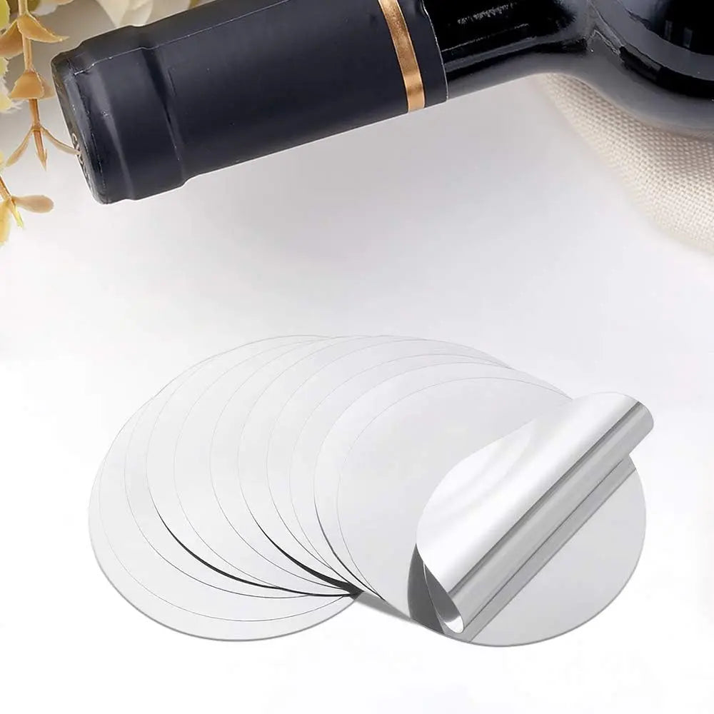 10/20pcs/ Set Silver Aluminum Foil Wine Pourer Disc Foldable Flexible