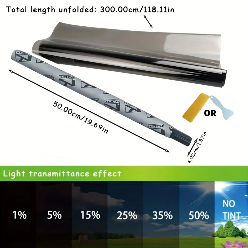 3Mx50CM VLT Black Car Window Foils Tinting Film Home Window Glass