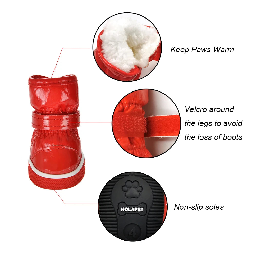 Waterproof Dog Shoes For Small Medium Dogs Cats Winter Warm Puppy Snow