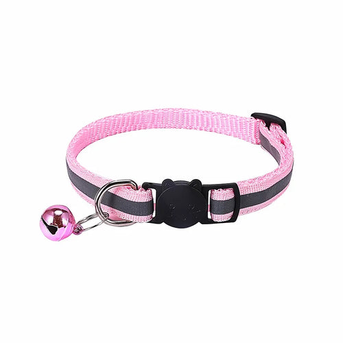 Adjustable Reflective Breakaway Cat Collar with Bell Safety Elastic