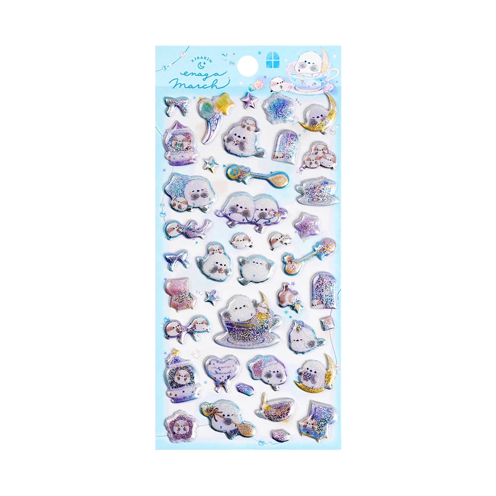 3 pcs/6 pcs Sweet Candy Pets Cat Coffee Cakes Flash Puffy 3D Stickers